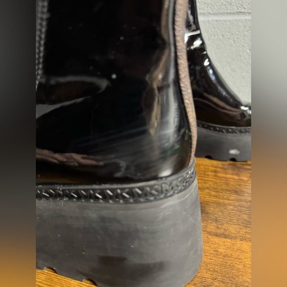 MICHAEL KORS Geller Patent Leather Rubber Wedge‎ Booties  black Size 7M - Picture 9 of 12